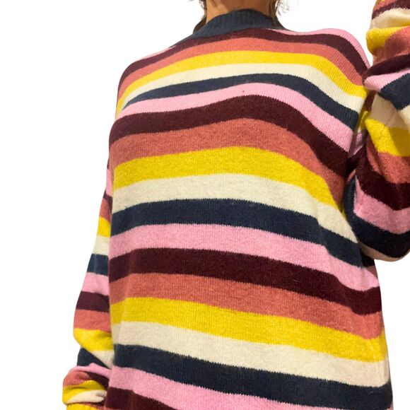 Cozy Oversized Colorful Striped Sweater - Picture 11 of 13